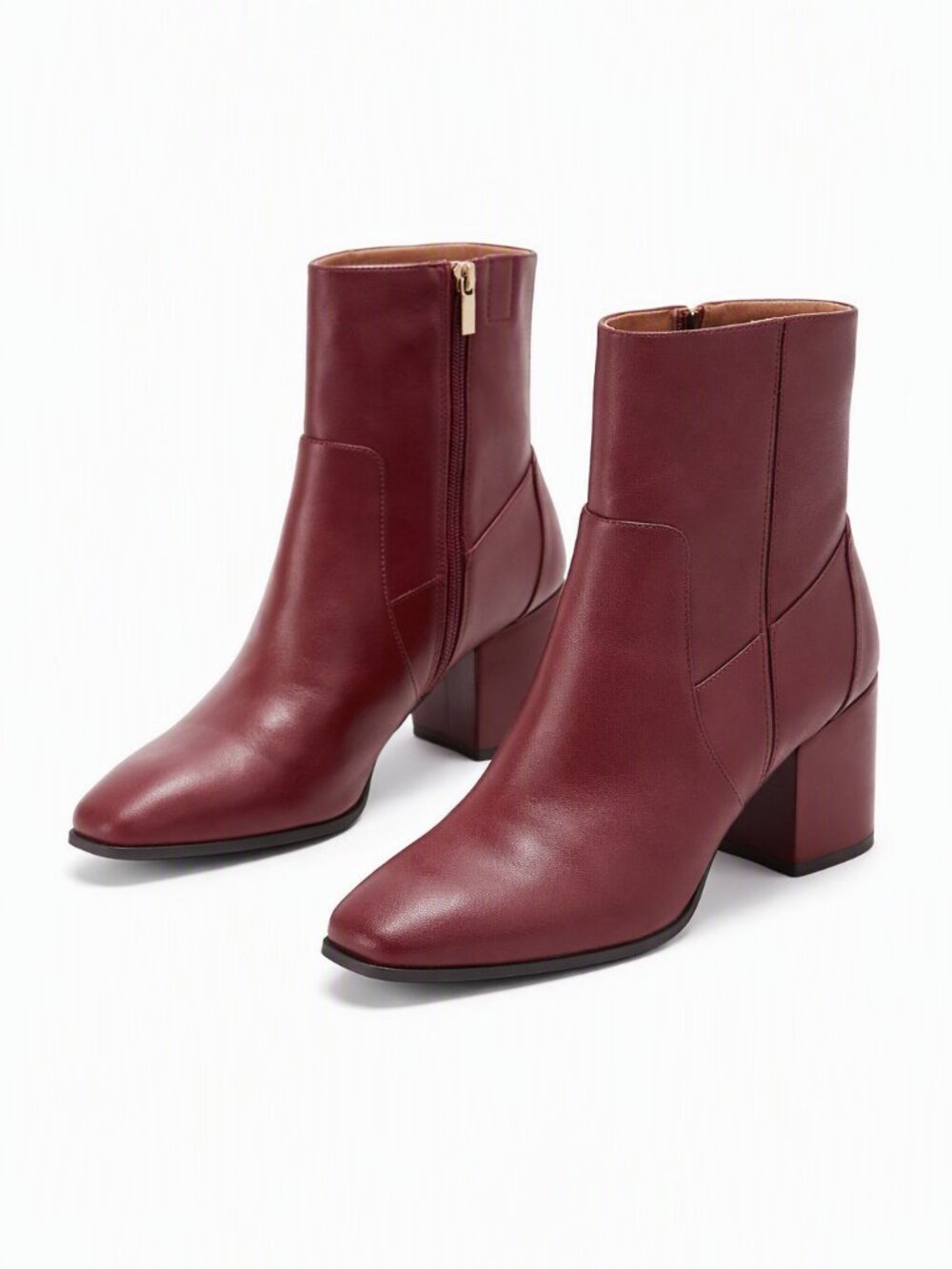 Nordstrom Rack Burgundy Block Heel Ankle Boots Size 13 Side Zip